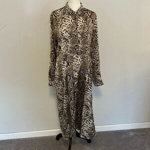 Hazel Hazel Hazel Brown Snake Print Dress L